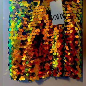 Brand new with tags mini Zara sequin skirt. Perfect for the upcoming holidays.